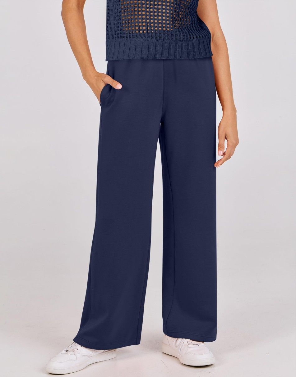 Conjunto Mavarina Crochê: Blusa Vazada e Calça Wide Leg Sofisticada