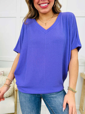 💥ÚLTIMO DIA DE PROMOÇÃO💥 Blusa Feminina de Verão com Decote em V e Tecido Canelado em Relevo (COMPRE 1 E LEVE 2)